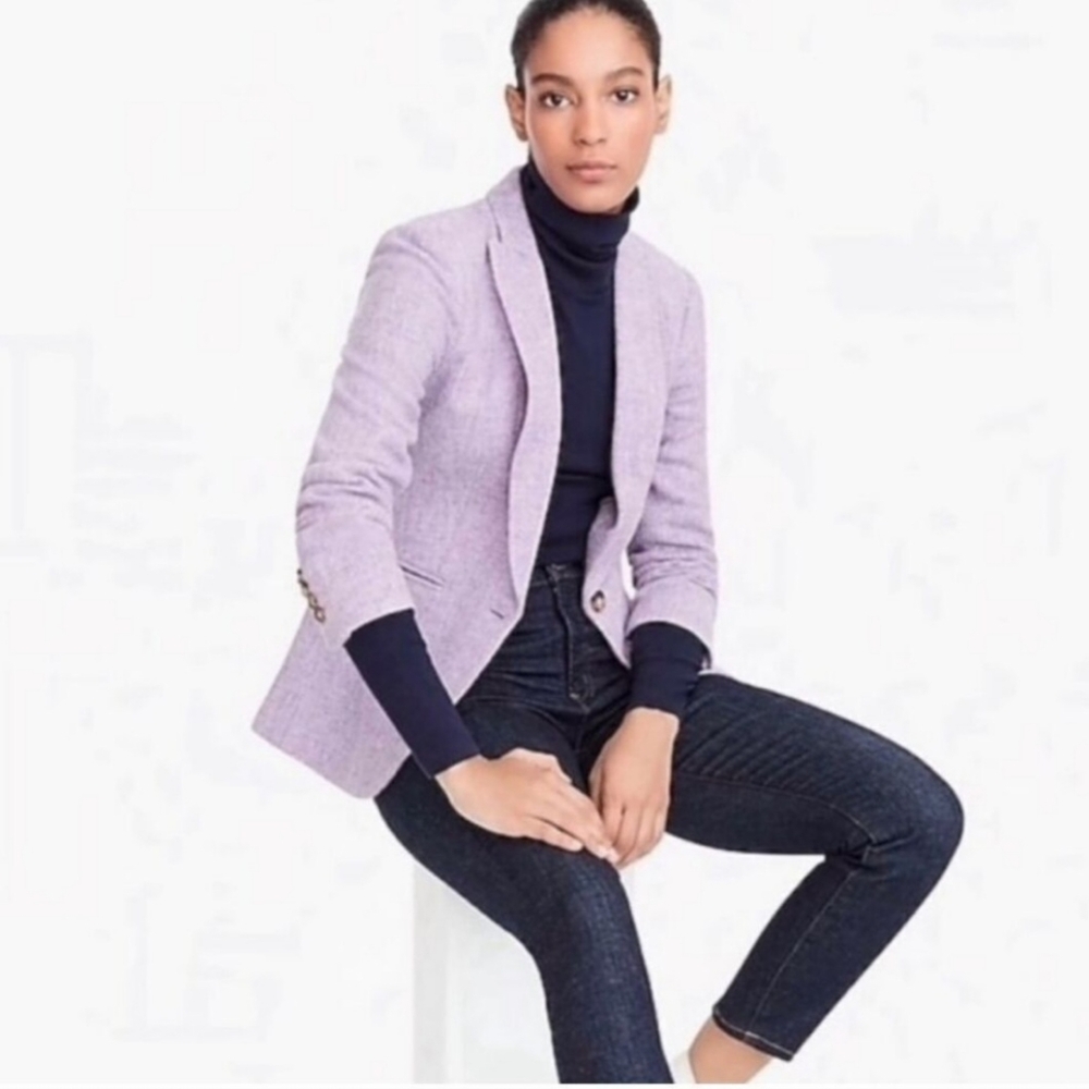 New J.Crew Parke Blazer Purple Lavendar 100% Wool Spring Jacket Size 6T Preppy